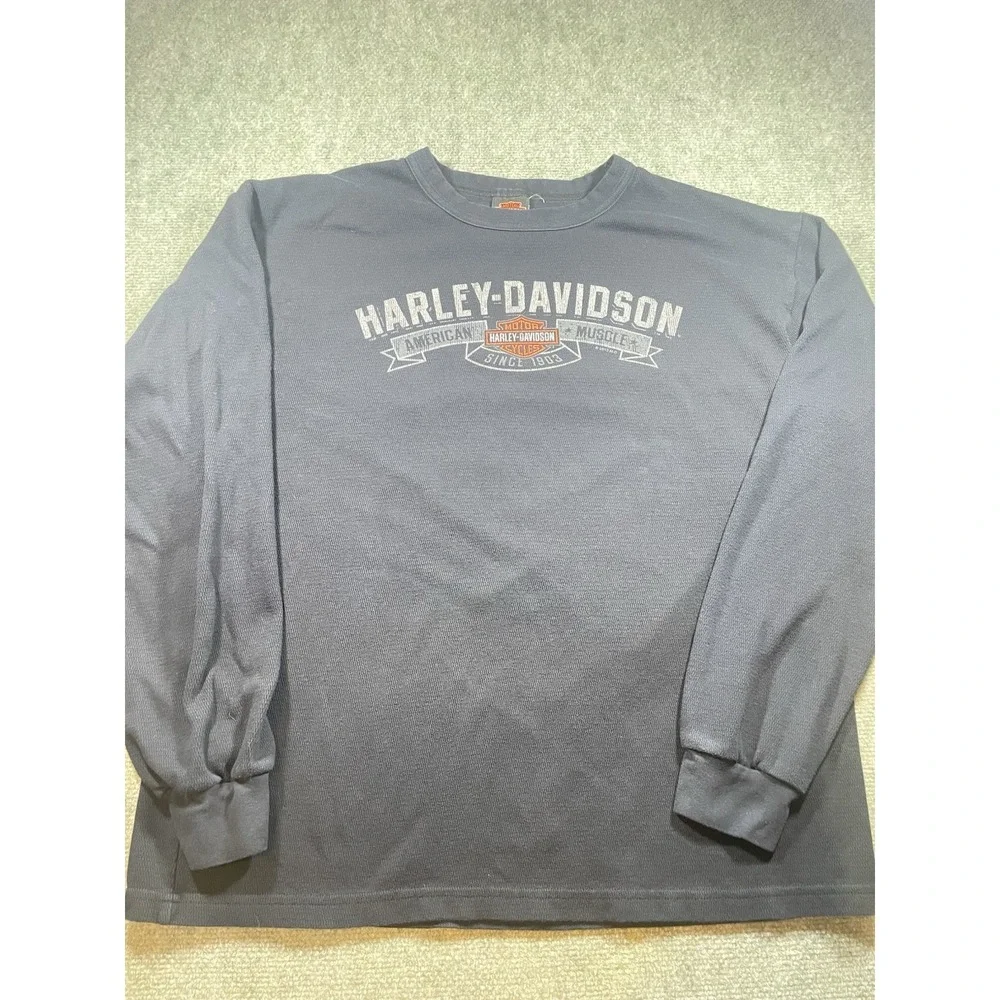 Harley Davidson Long Sleeve Shirt New York Waffle Knit XL